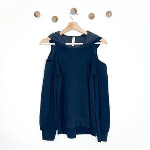 Daily Practice by Anthropologie Isla Hoodie Sweatshirt Cold Shoulder